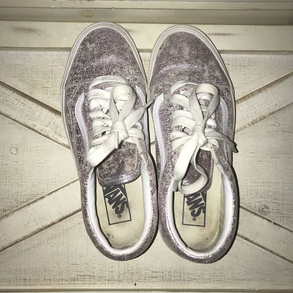 Vans Old Skool Metallic Skate Shoes ROSE GOLD/BLANC DE BLANC Women Size 8 - Picture 10 of 12